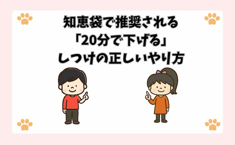 知恵袋で推奨される「20分で下げる」しつけの正しいやり方