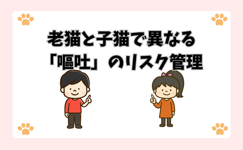 老猫と子猫で異なる「嘔吐」のリスク管理