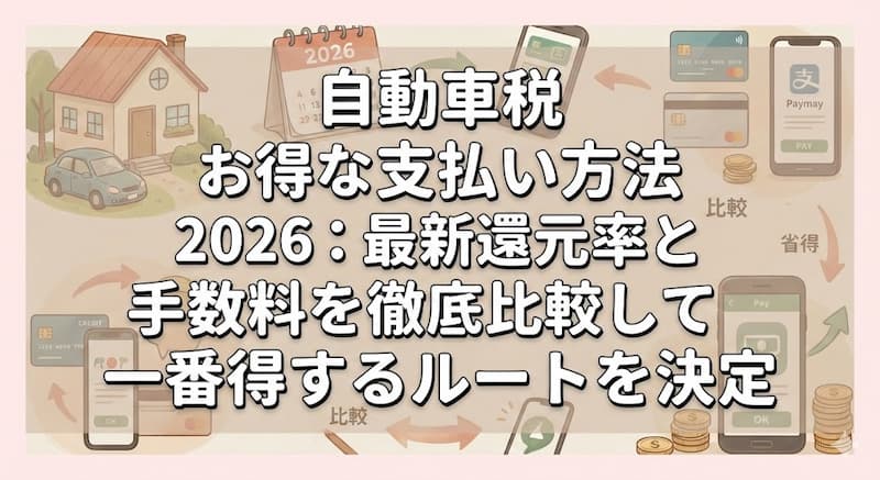 自動車税 お得な支払い方法 2026：最新還元率と手数料を徹底比較して一番得するルートを決定