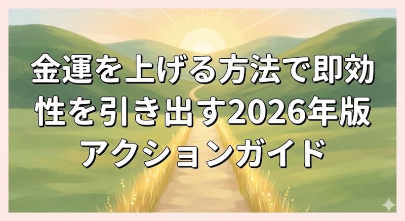 金運を上げる方法で即効性を引き出す2026年版アクションガイド