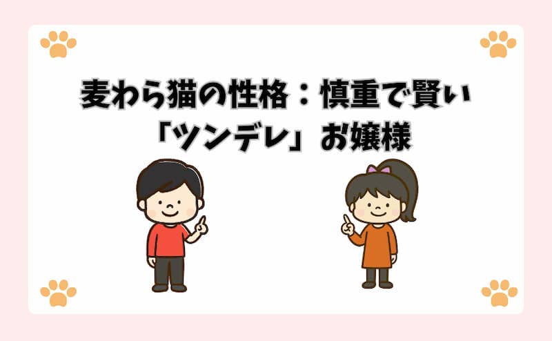 麦わら猫の性格：慎重で賢い「ツンデレ」お嬢様