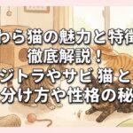 麦わら猫の魅力と特徴を徹底解説！キジトラやサビ猫との見分け方や性格の秘密