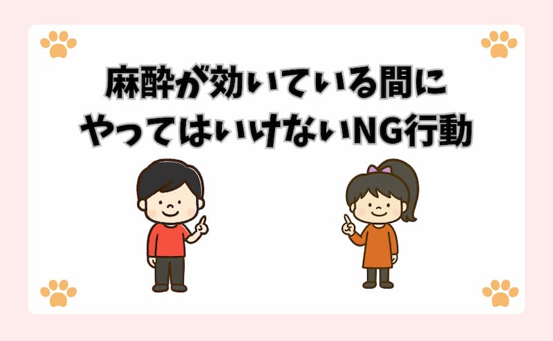麻酔が効いている間にやってはいけないNG行動