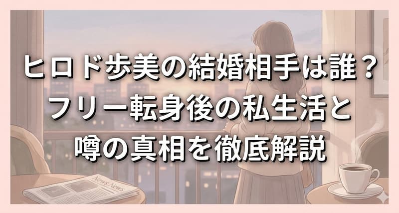 ヒロド歩美の結婚相手は誰？フリー転身後の私生活と噂の真相を徹底解説