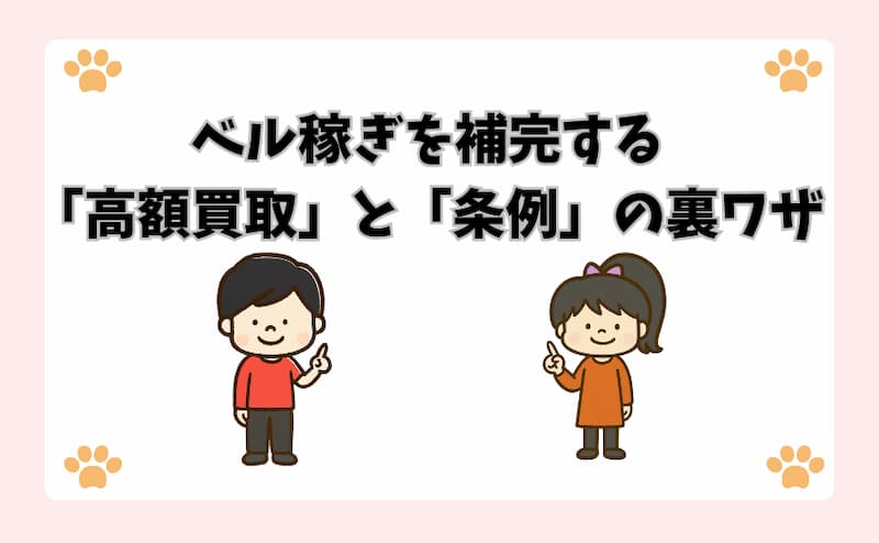ベル稼ぎを補完する「高額買取」と「条例」の裏ワザ