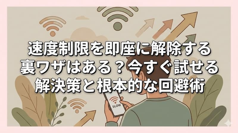 速度制限を即座に解除する裏ワザはある？今すぐ試せる解決策と根本的な回避術