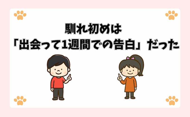 馴れ初めは「出会って1週間での告白」だった