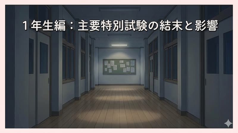 1年生編：主要特別試験の結末と影響