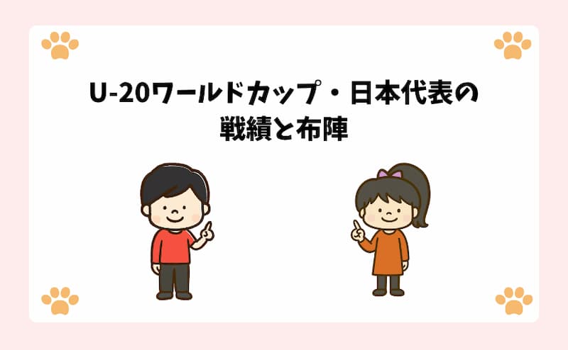 U-20ワールドカップ・日本代表の戦績と布陣