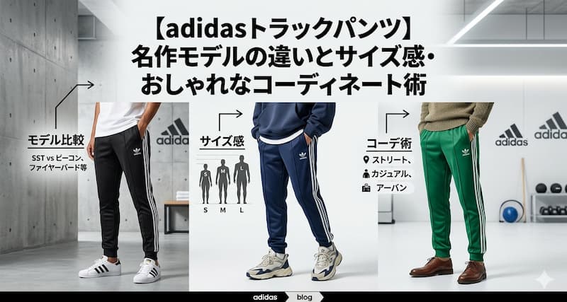 【adidasトラックパンツ】名作モデルの違いとサイズ感・おしゃれなコーディネート術
