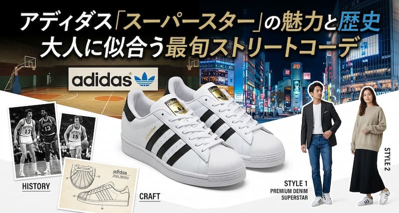 アディダス「スーパースター」の魅力と歴史・大人に似合う最旬ストリートコーデ