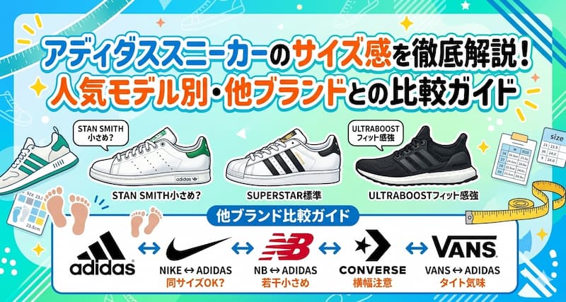 アディダススニーカーのサイズ感を徹底解説！人気モデル別・他ブランドとの比較ガイド