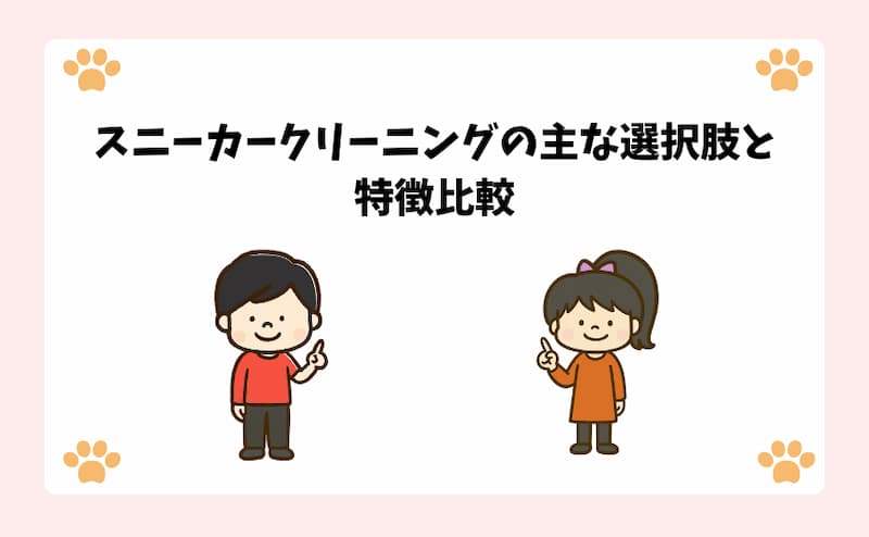 スニーカークリーニングの主な選択肢と特徴比較