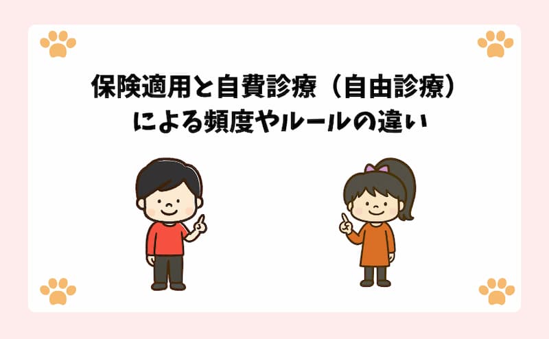 保険適用と自費診療（自由診療）による頻度やルールの違い
