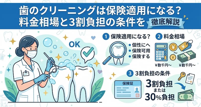 歯のクリーニングは保険適用になる？料金相場と3割負担の条件を徹底解説
